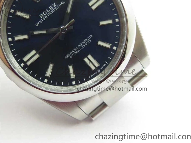 0103 FashionForward Oyster Perpetual 41mm 124300 ROF 1:1 Best Edition 904L Steel Dark Blue Dial on SS Bracelet A 2666
